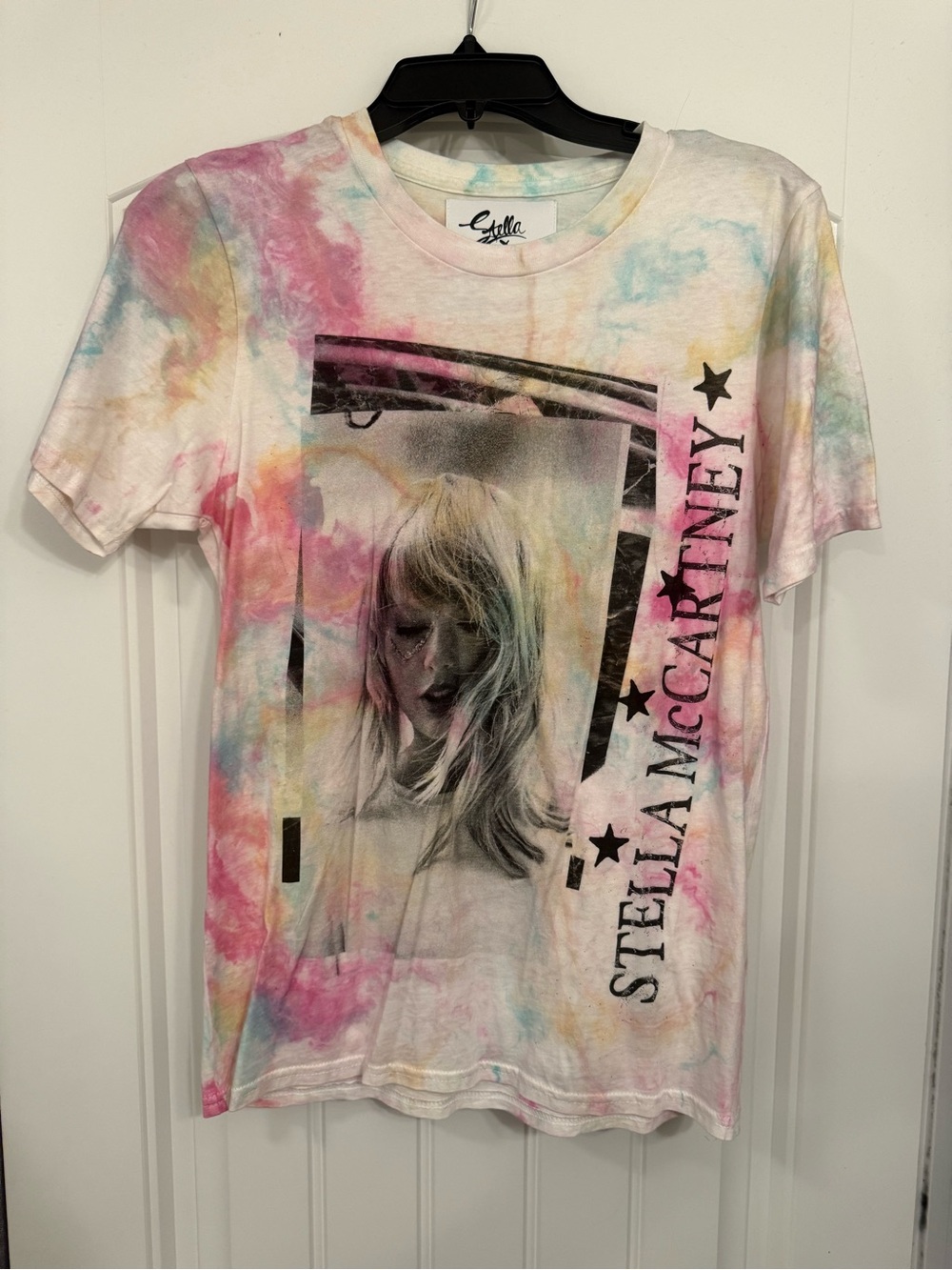 Stella McCartney Pastel Tie-Dye Short Sleeve Graphic Tee - Pink, Blue, Yellow